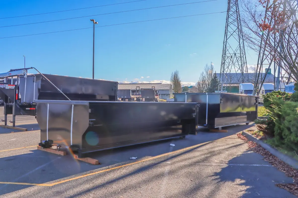 Roll-off dumpster ready for waste disposal at job site for 4 Yard Dumpster Rental in Lochmoor Waterway Estates
